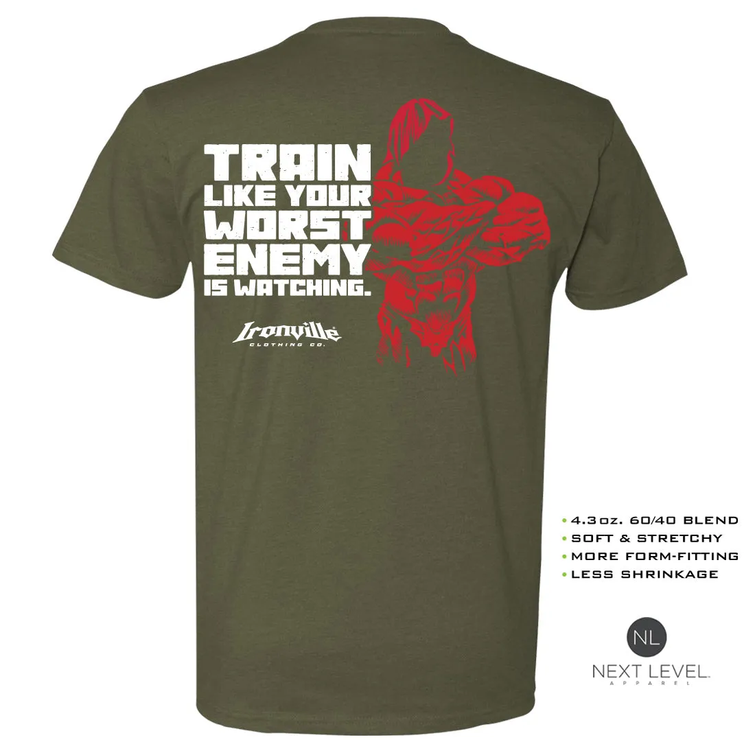 Ironville Worst Enemy Soft-Blend Fitted Gym T-shirt