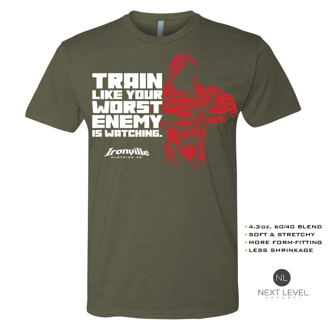 Ironville Worst Enemy Soft-Blend Fitted Gym T-shirt