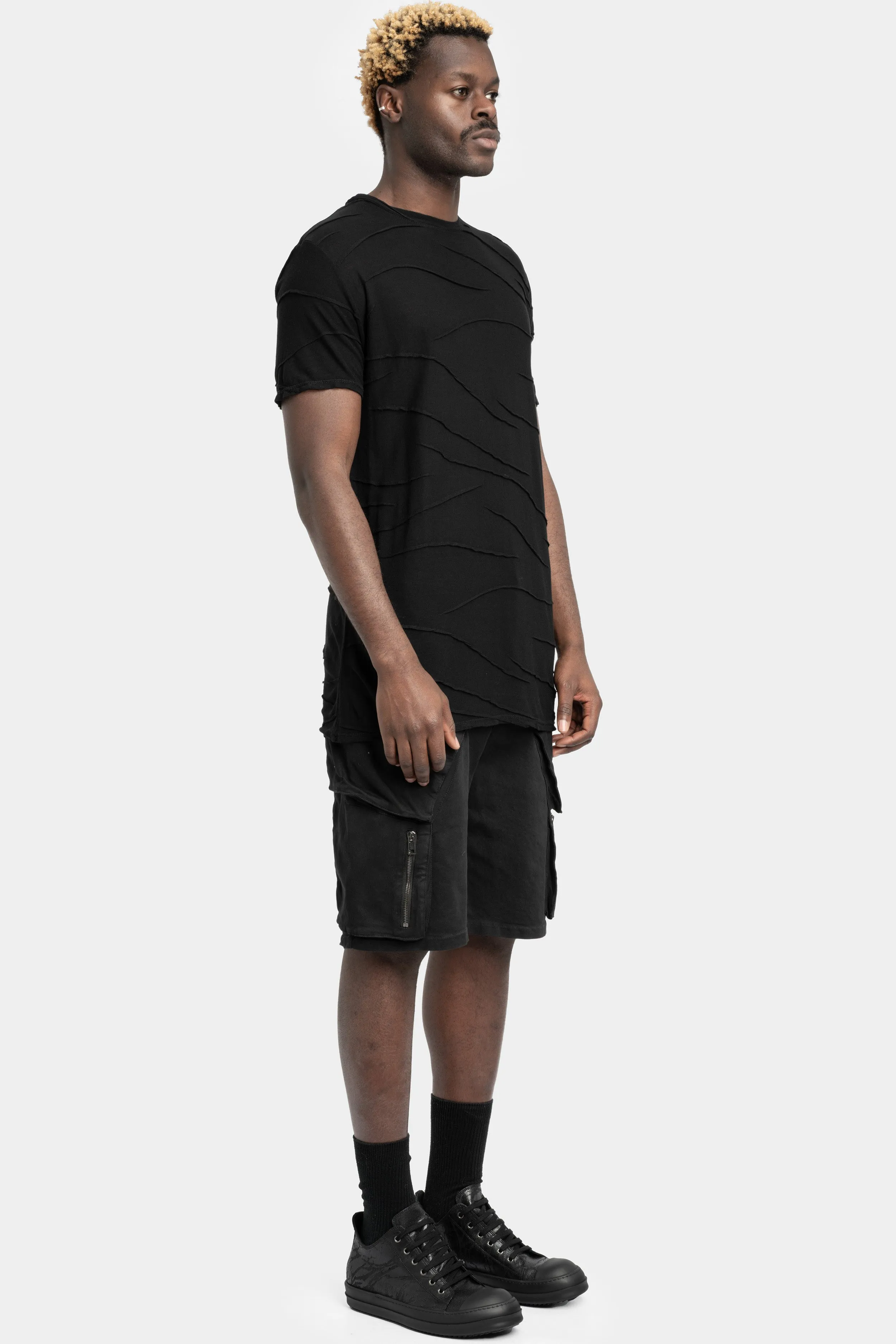 Jacquard knit scar T-Shirt
