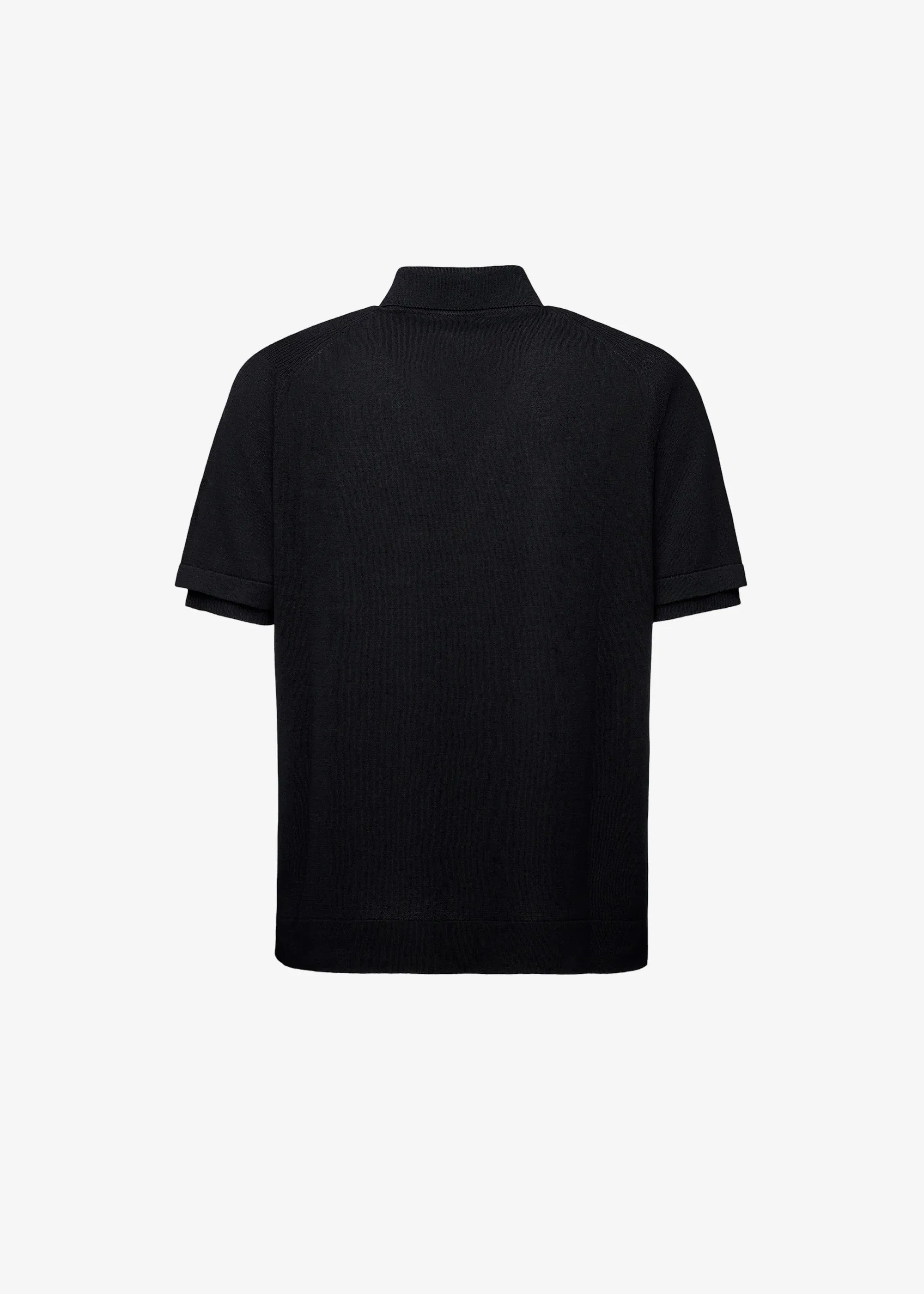 Jersey in FrescoFine with Side Slits and Black Lineated Buttons