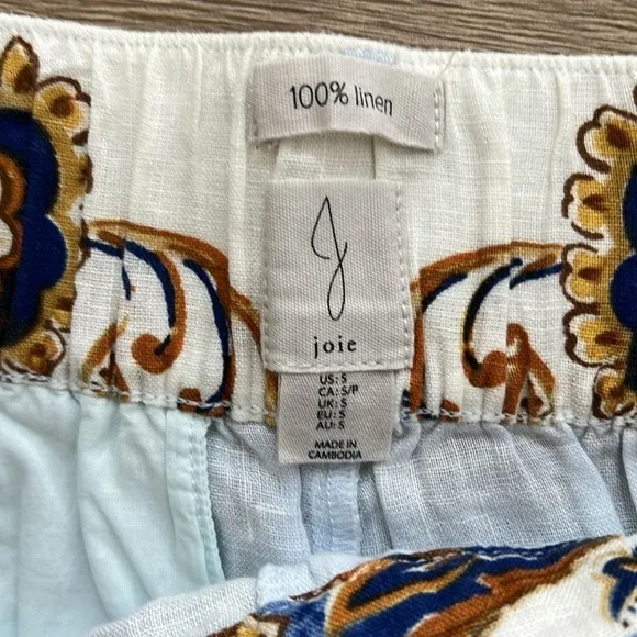 Joie 100% linen brocade shorts small x-large