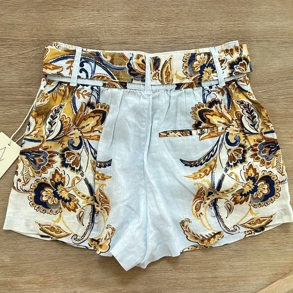 Joie 100% linen brocade shorts small x-large