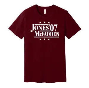 Jones & McFadden '07 - Arkansas Football Political Campaign Parody T-Shirt - Hyper Than Hype Shirts