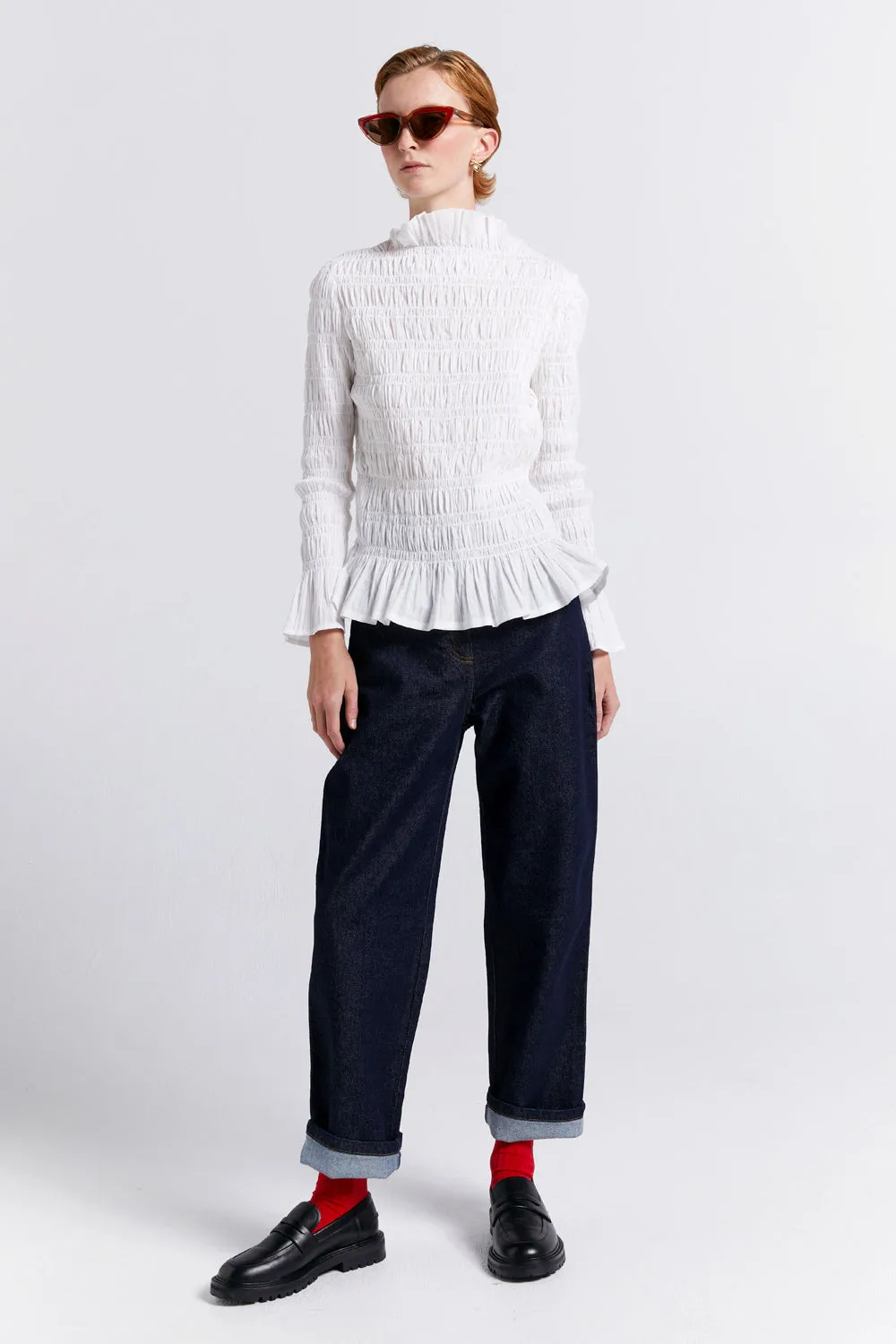 Keiko Organic Cotton Top Off-White