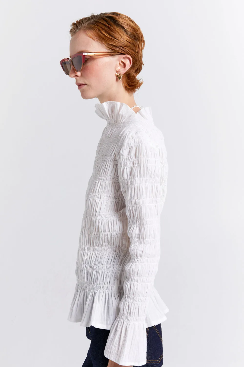 Keiko Organic Cotton Top Off-White