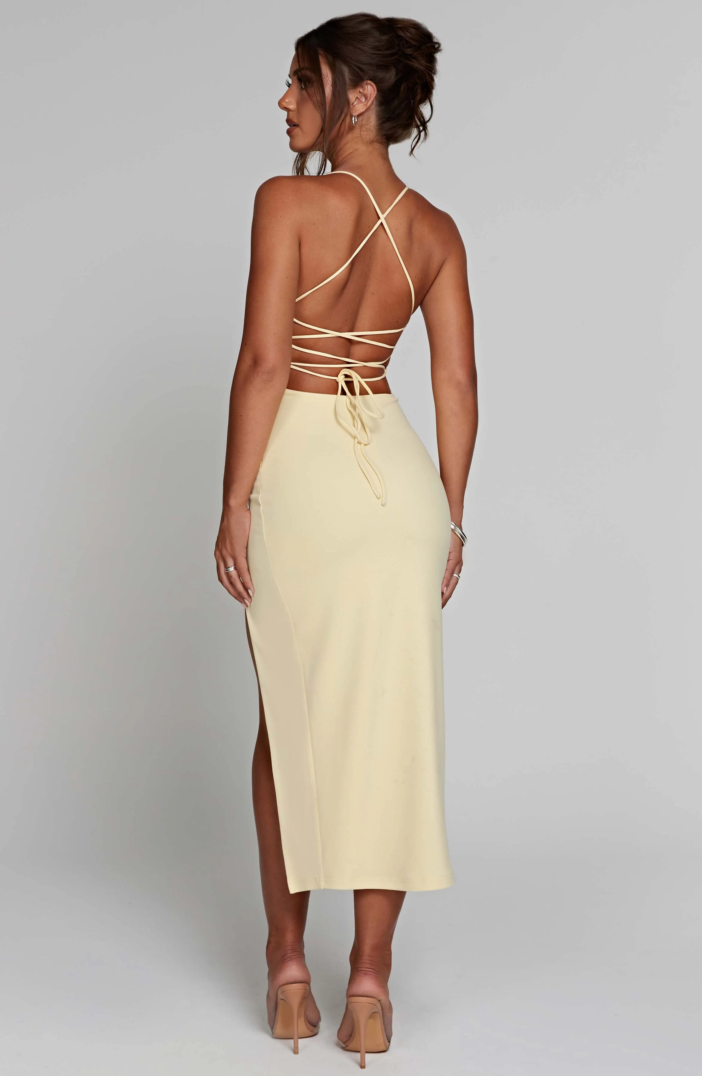 Kiana Midi Dress - Lemon