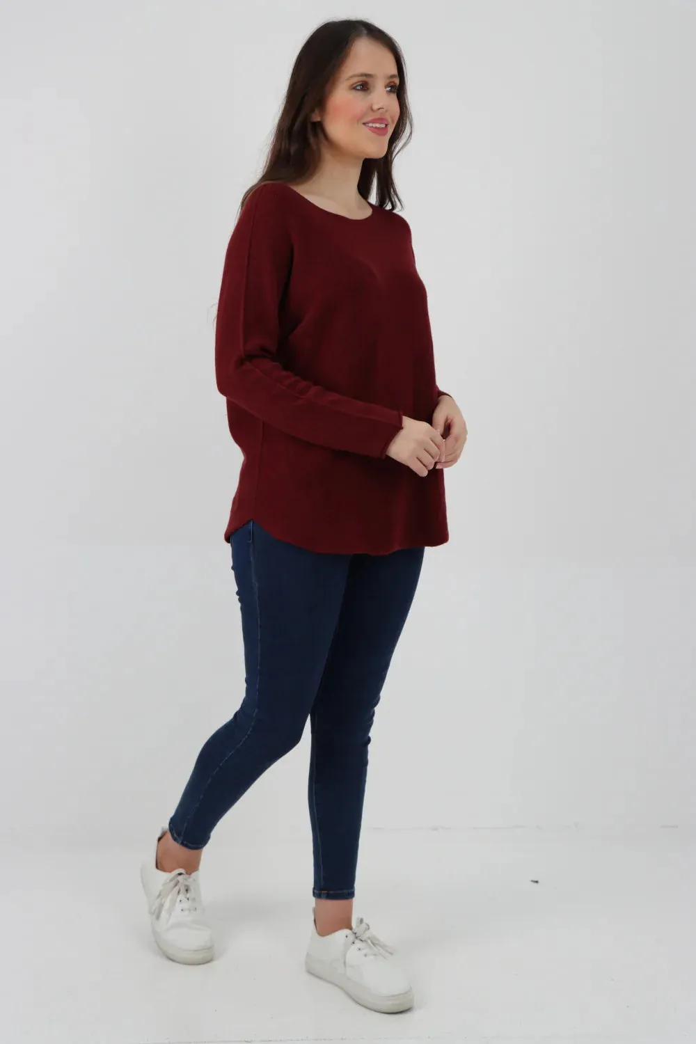 Knitted Jumper Round Neck Basic Sweater Top