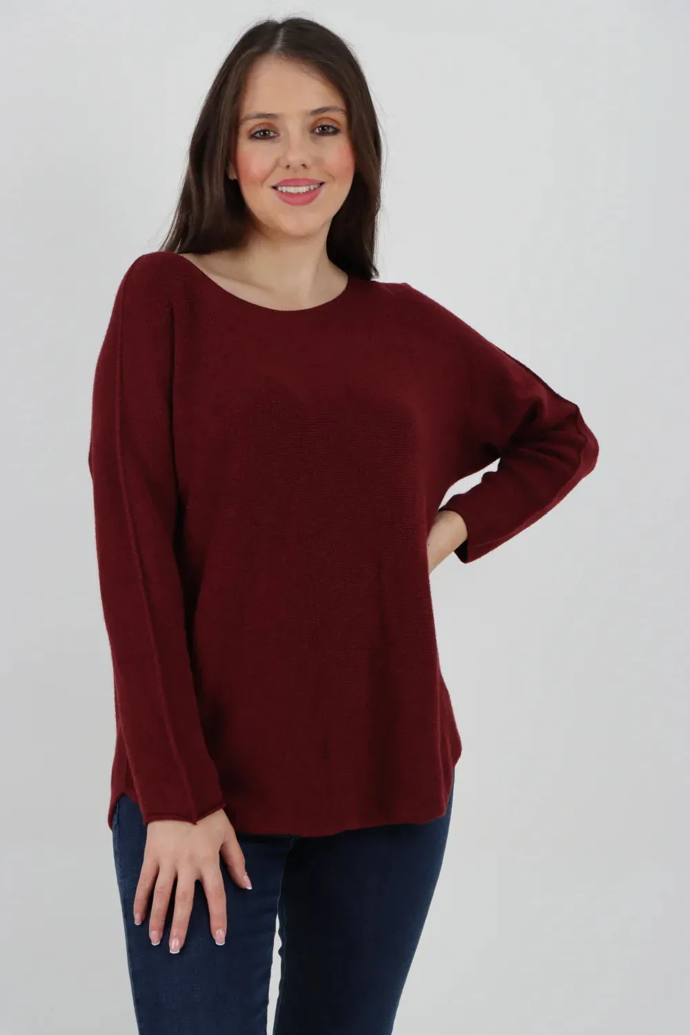 Knitted Jumper Round Neck Basic Sweater Top