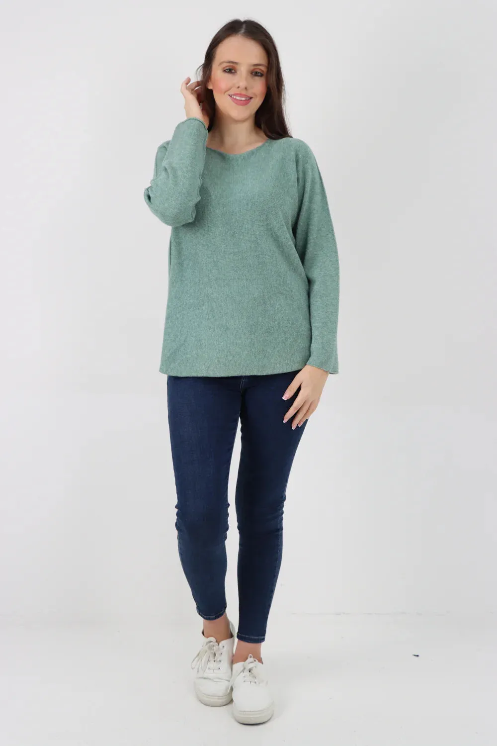 Knitted Jumper Round Neck Basic Sweater Top
