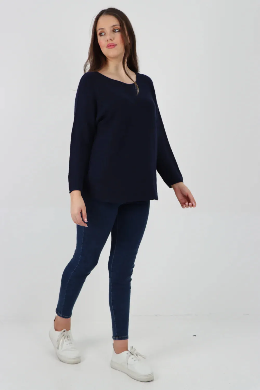 Knitted Jumper Round Neck Basic Sweater Top