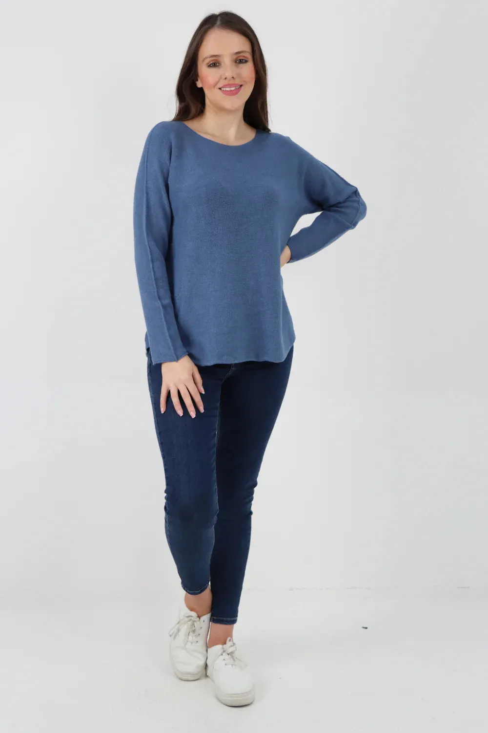 Knitted Jumper Round Neck Basic Sweater Top