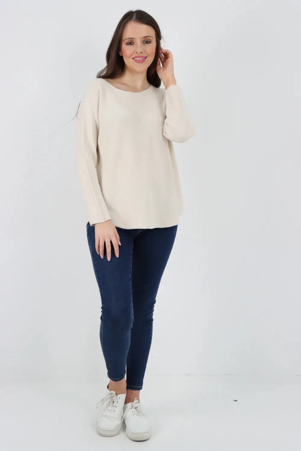 Knitted Jumper Round Neck Basic Sweater Top