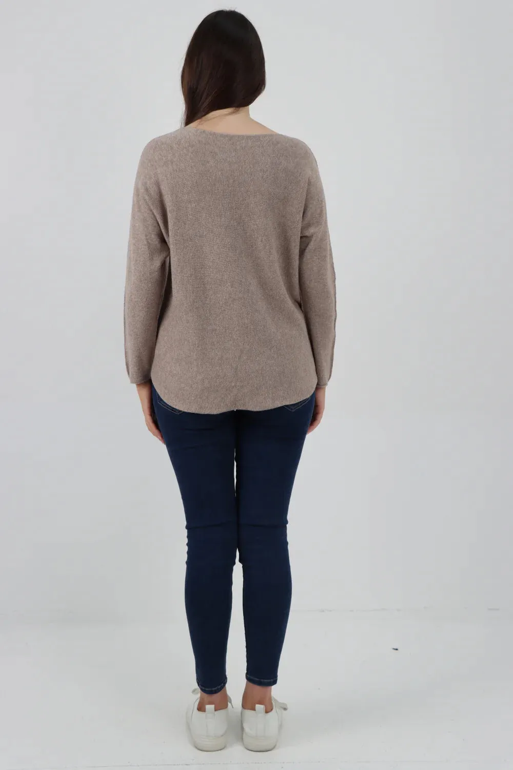 Knitted Jumper Round Neck Basic Sweater Top