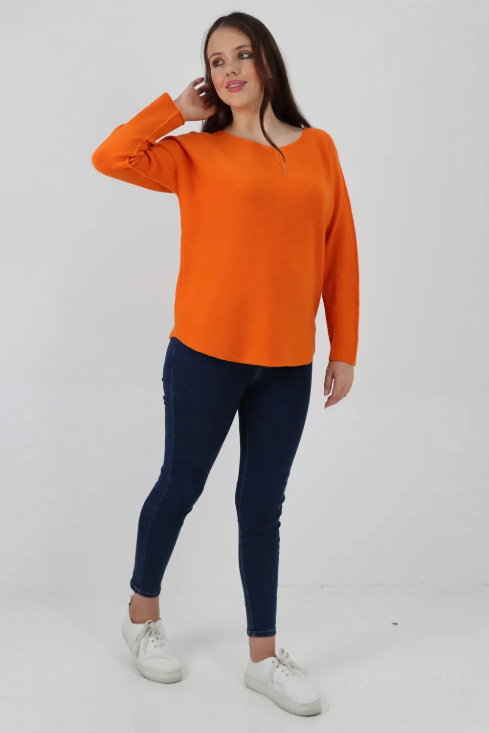 Knitted Jumper Round Neck Basic Sweater Top