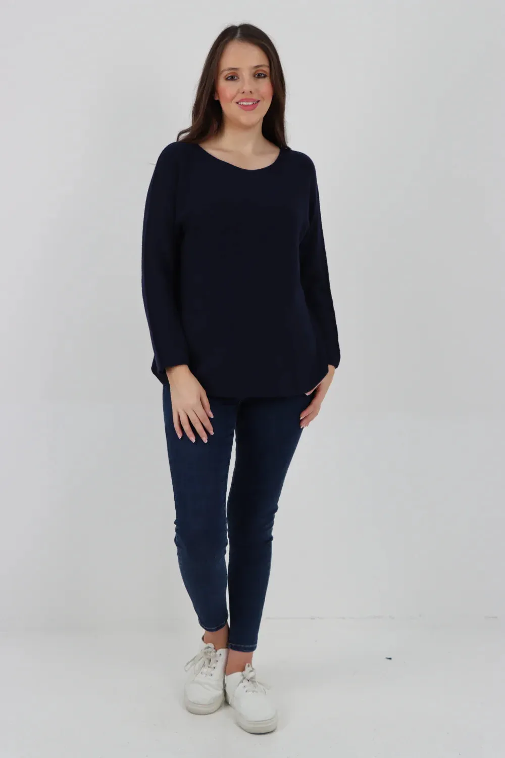 Knitted Jumper Round Neck Basic Sweater Top