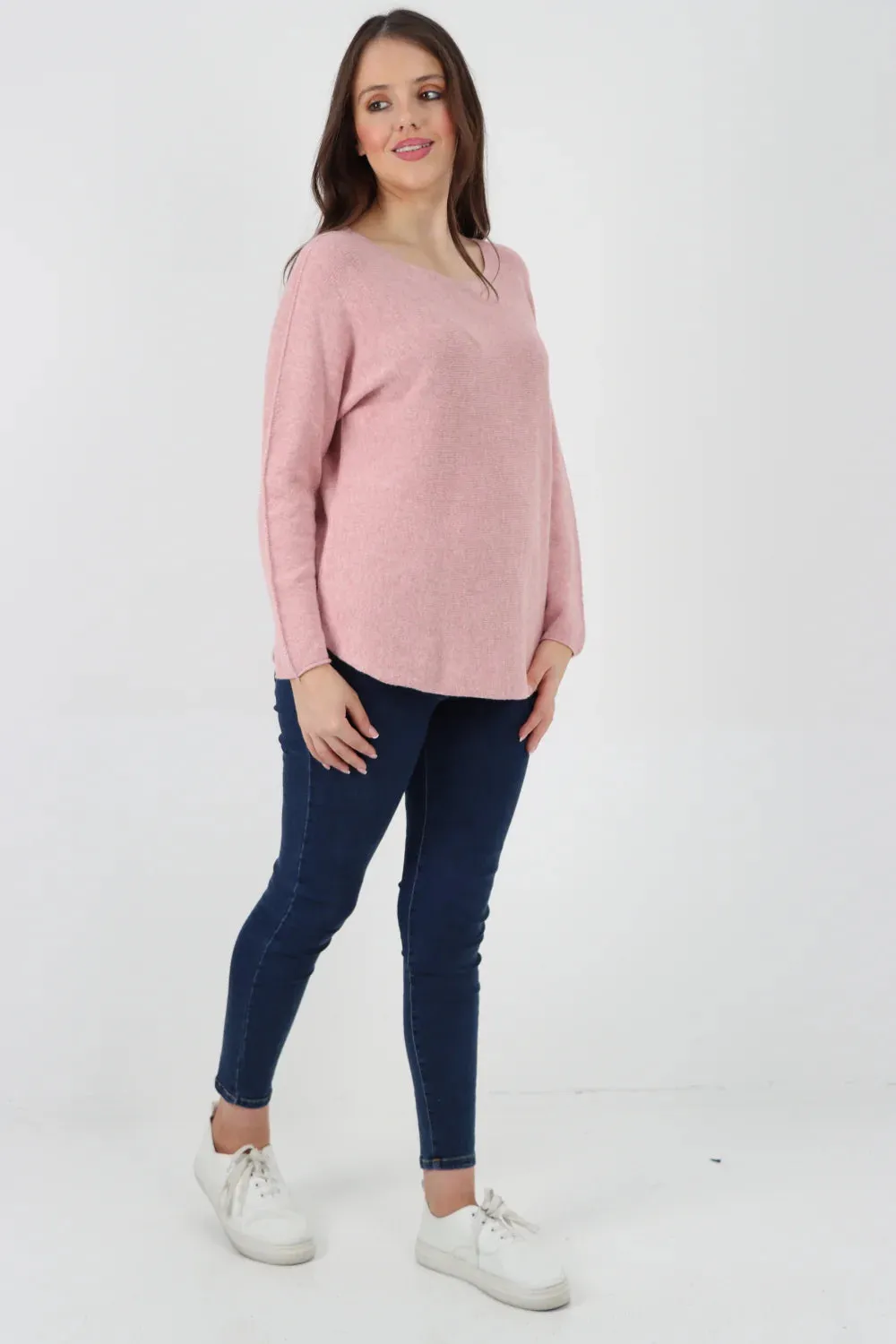 Knitted Jumper Round Neck Basic Sweater Top