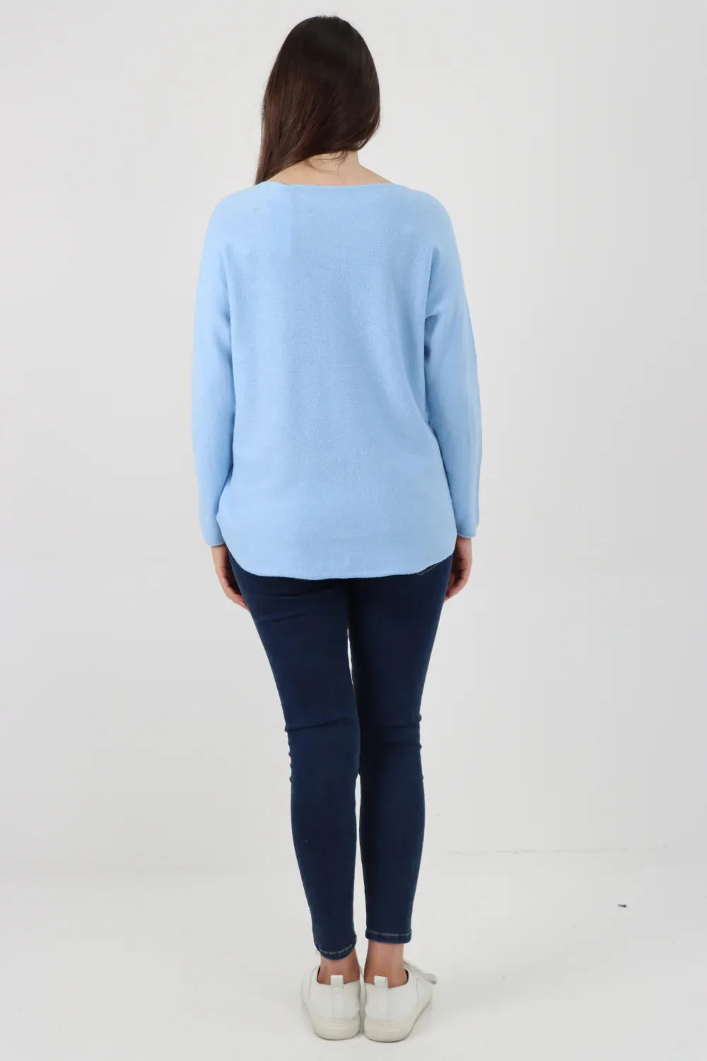 Knitted Jumper Round Neck Basic Sweater Top