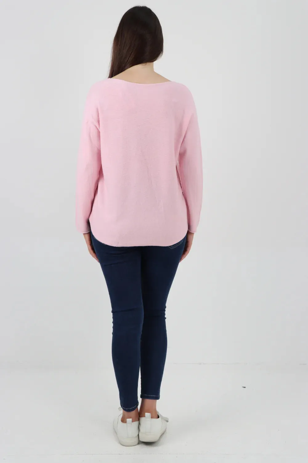 Knitted Jumper Round Neck Basic Sweater Top