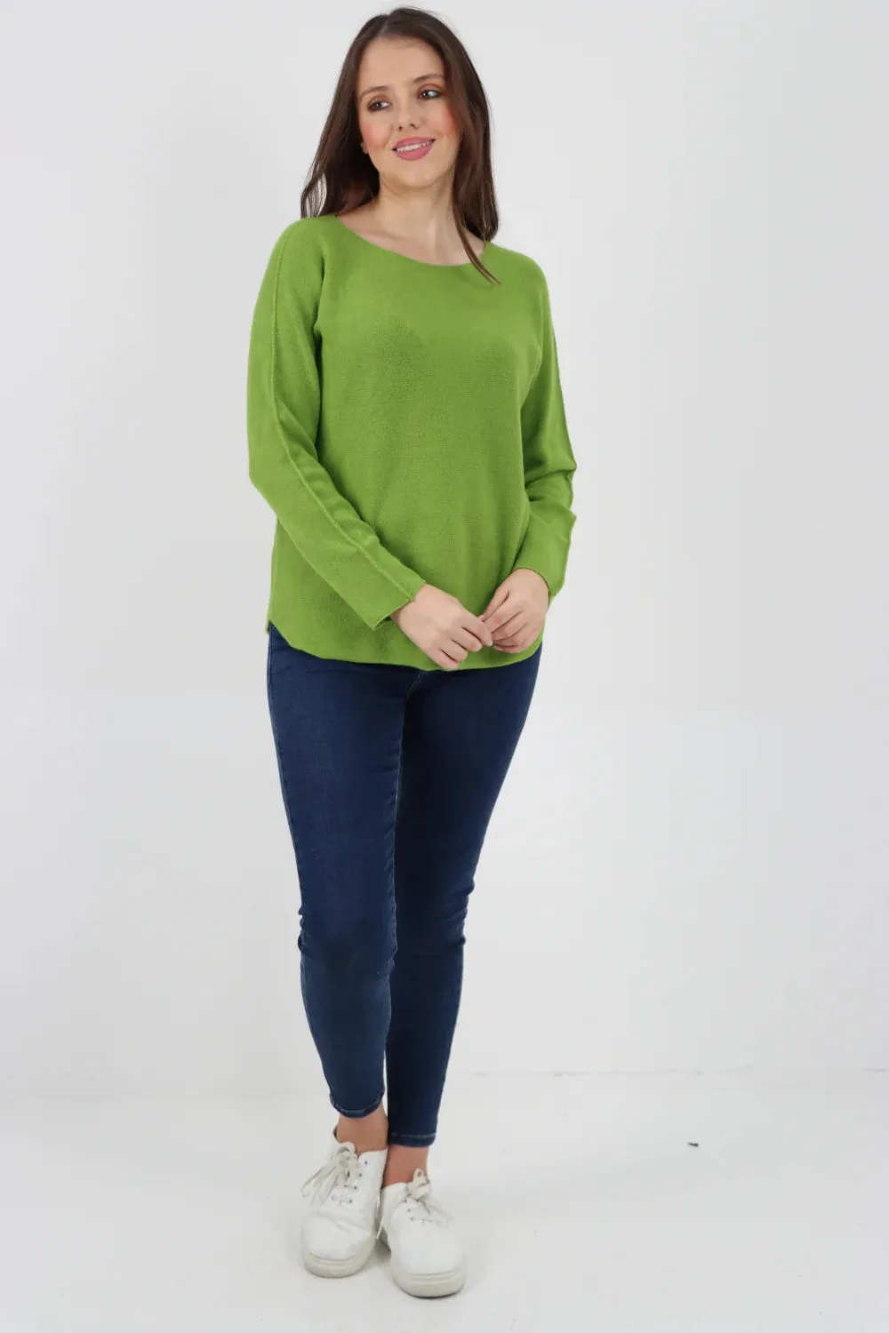 Knitted Jumper Round Neck Basic Sweater Top
