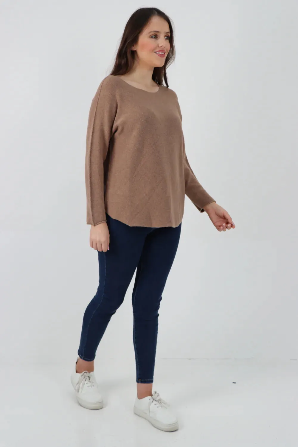 Knitted Jumper Round Neck Basic Sweater Top