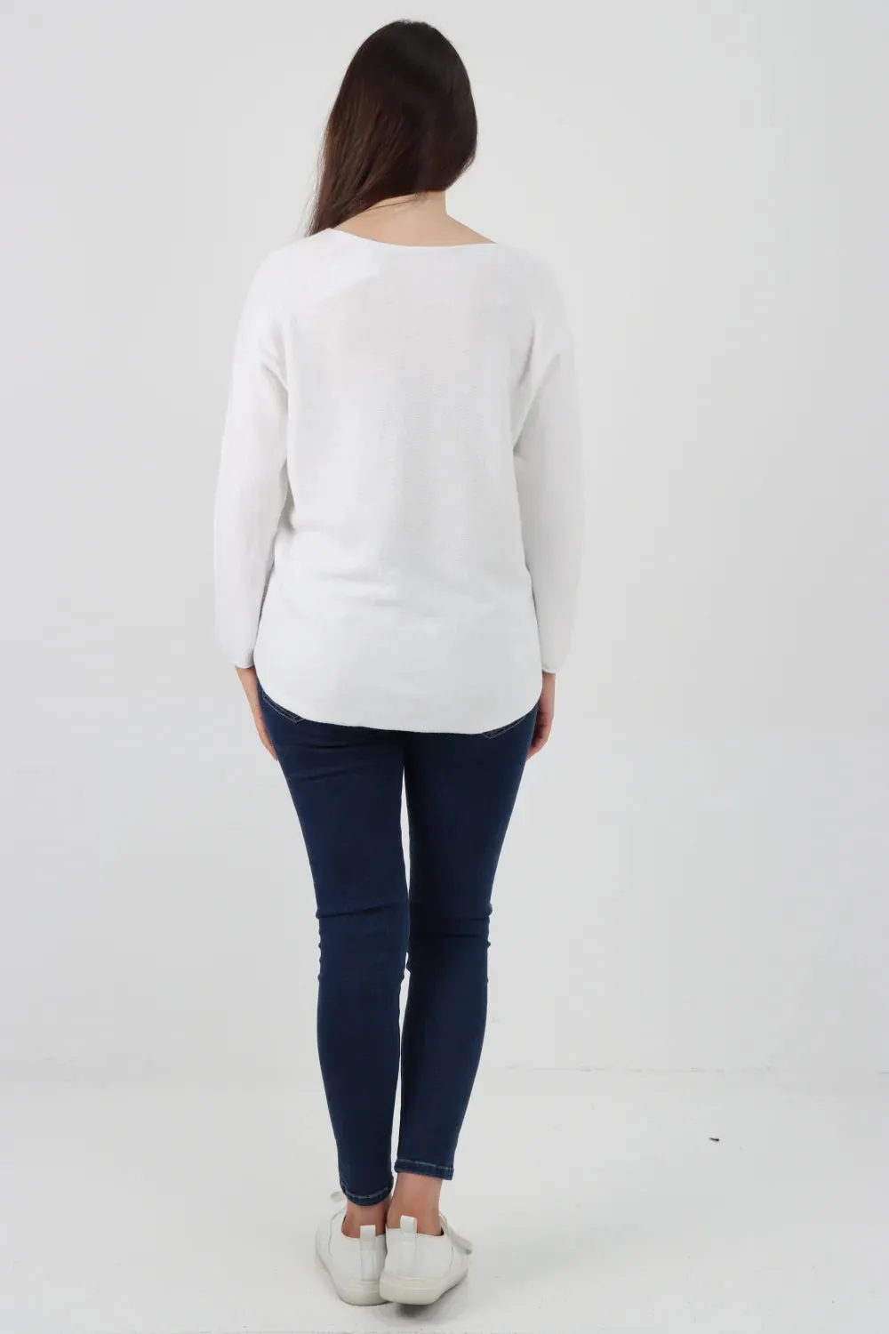 Knitted Jumper Round Neck Basic Sweater Top