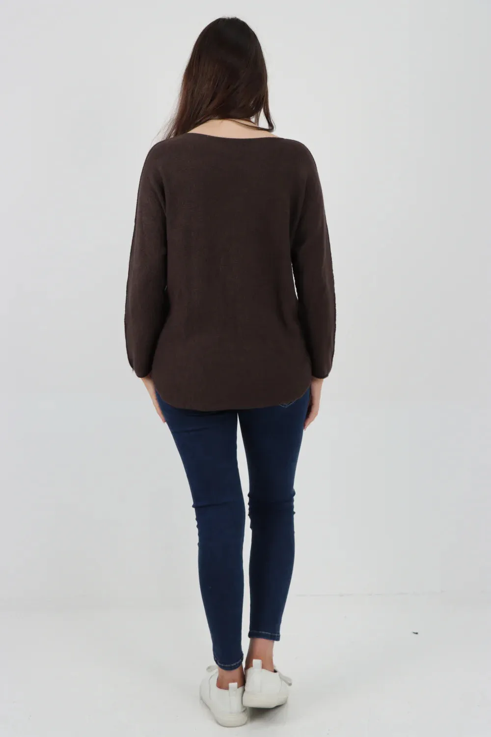 Knitted Jumper Round Neck Basic Sweater Top