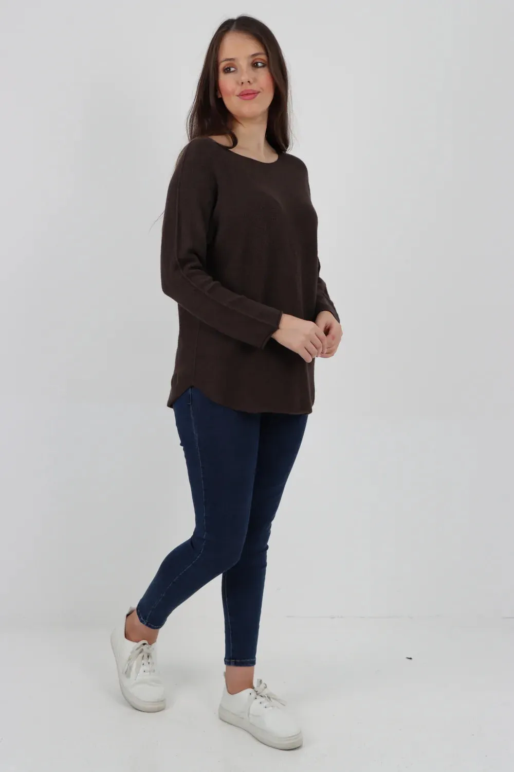 Knitted Jumper Round Neck Basic Sweater Top