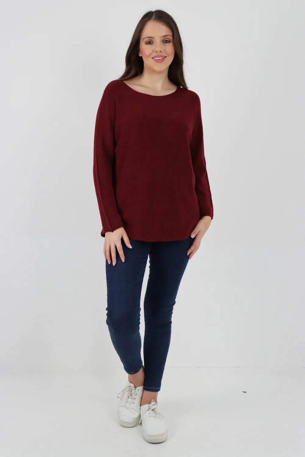 Knitted Jumper Round Neck Basic Sweater Top