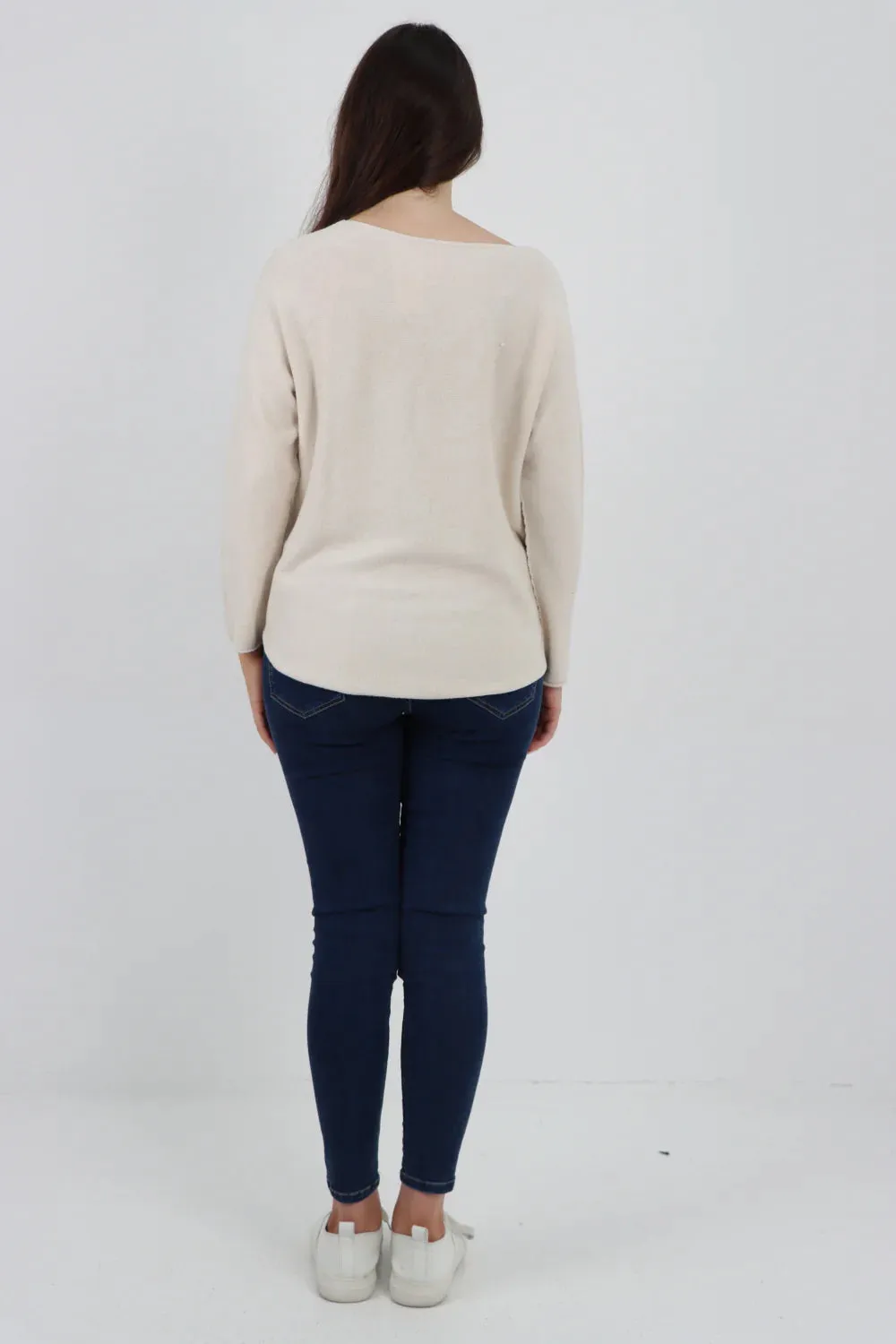 Knitted Jumper Round Neck Basic Sweater Top