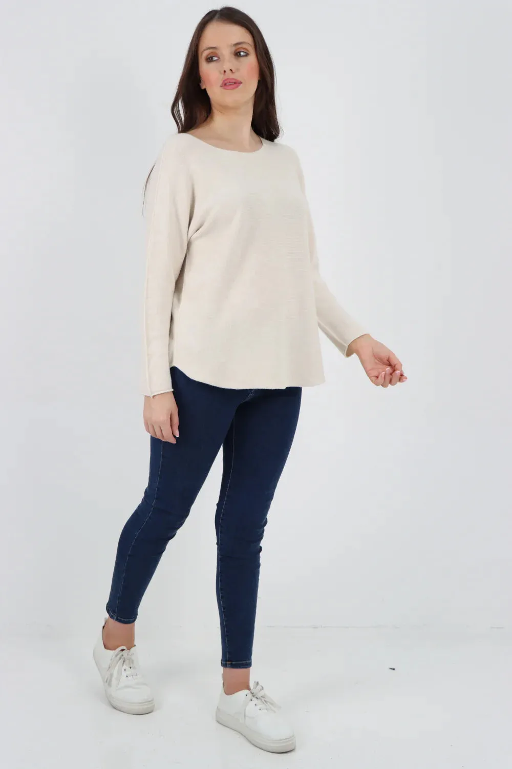 Knitted Jumper Round Neck Basic Sweater Top