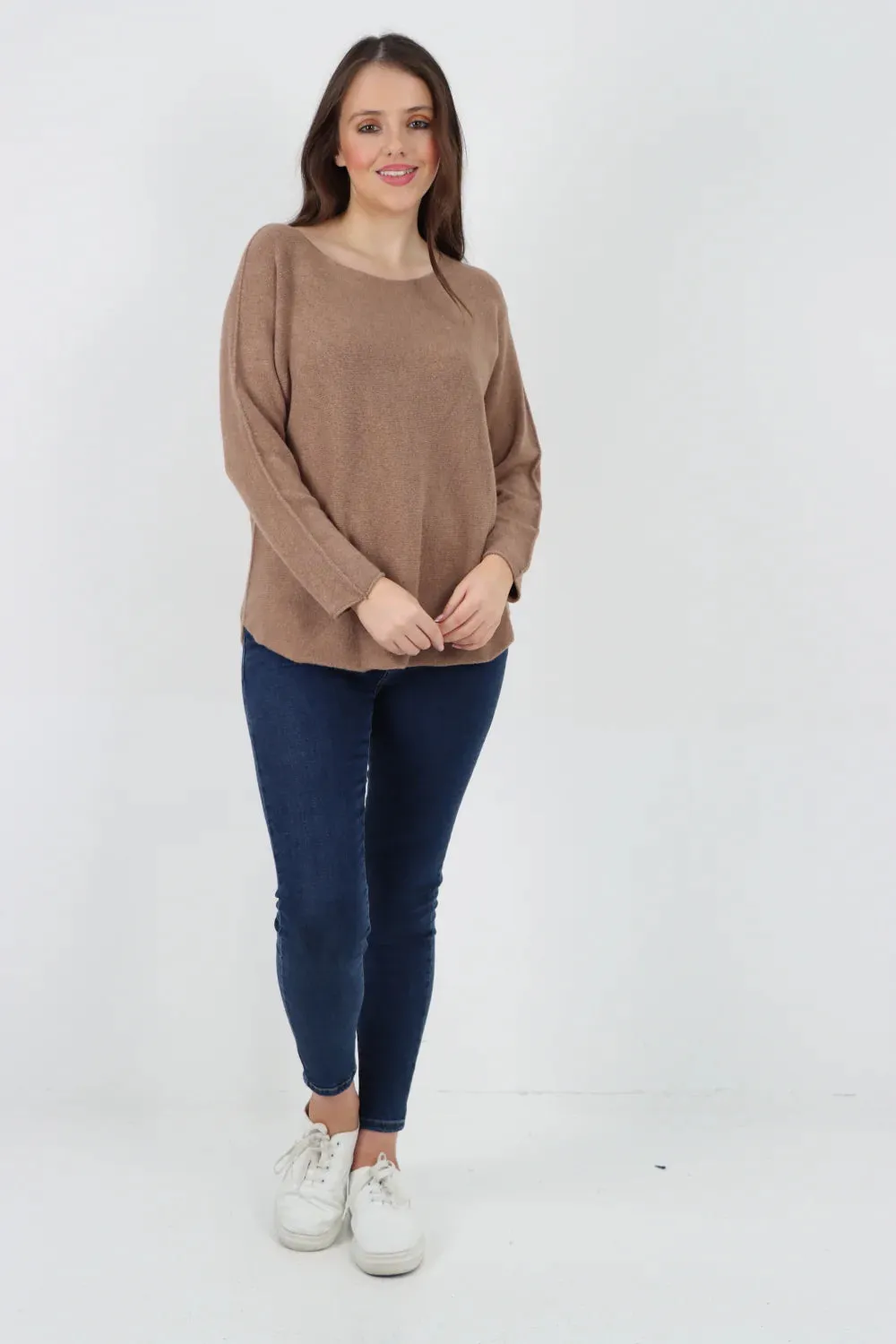 Knitted Jumper Round Neck Basic Sweater Top