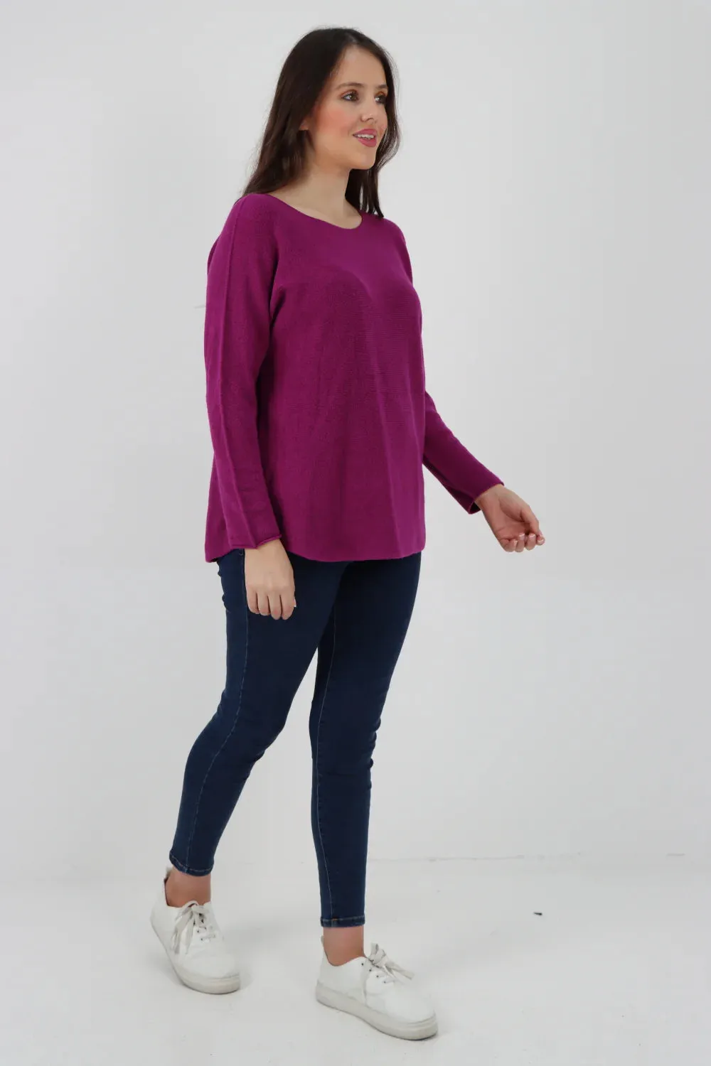 Knitted Jumper Round Neck Basic Sweater Top