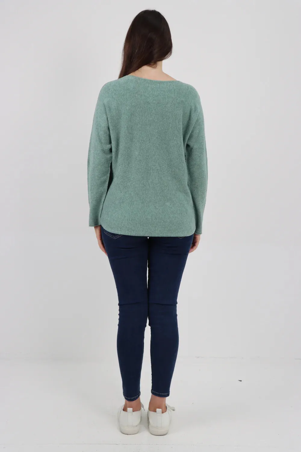 Knitted Jumper Round Neck Basic Sweater Top