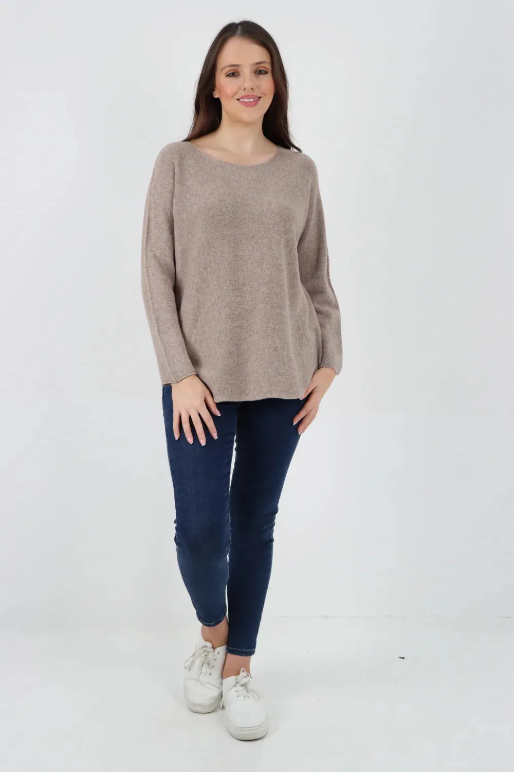Knitted Jumper Round Neck Basic Sweater Top