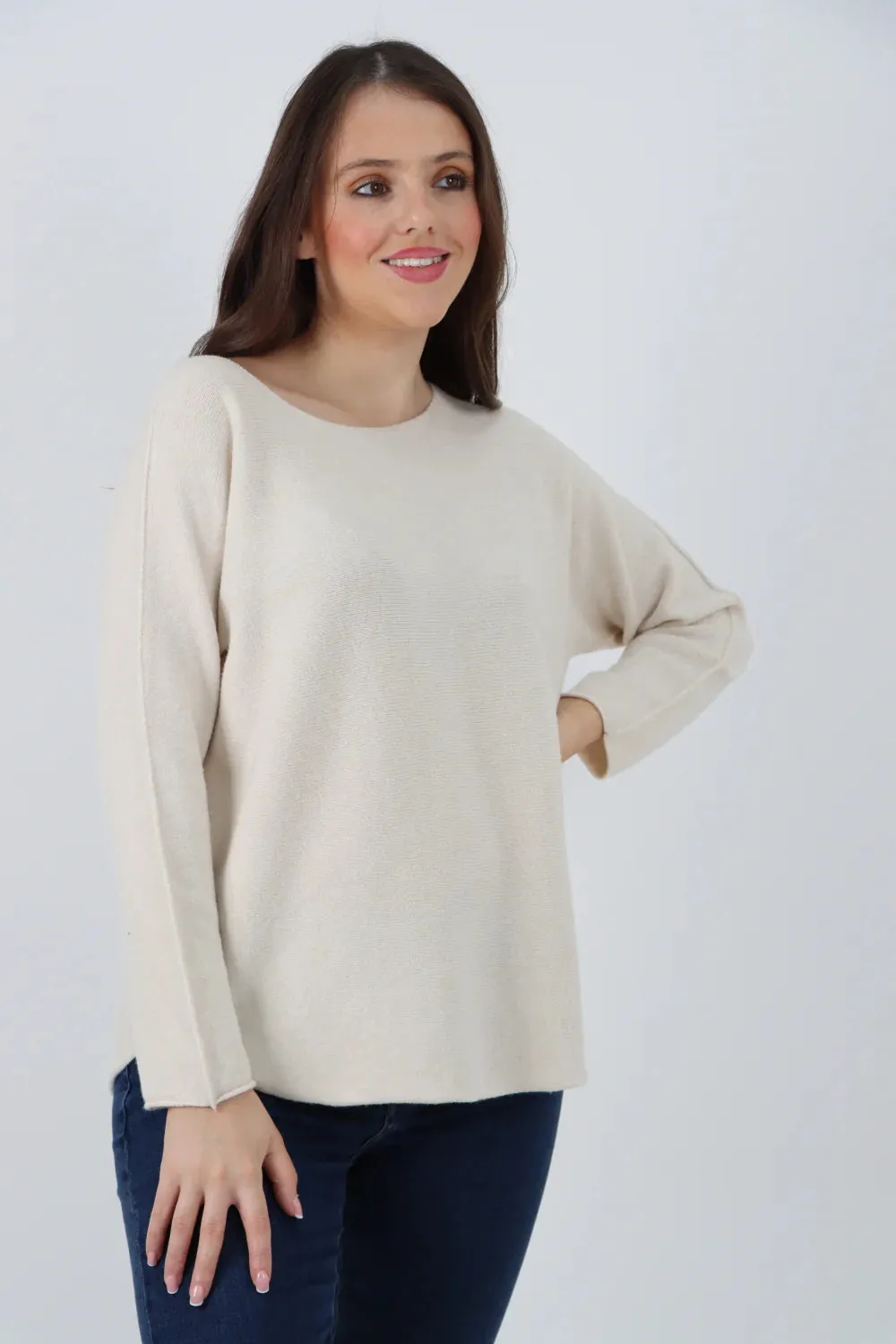 Knitted Jumper Round Neck Basic Sweater Top