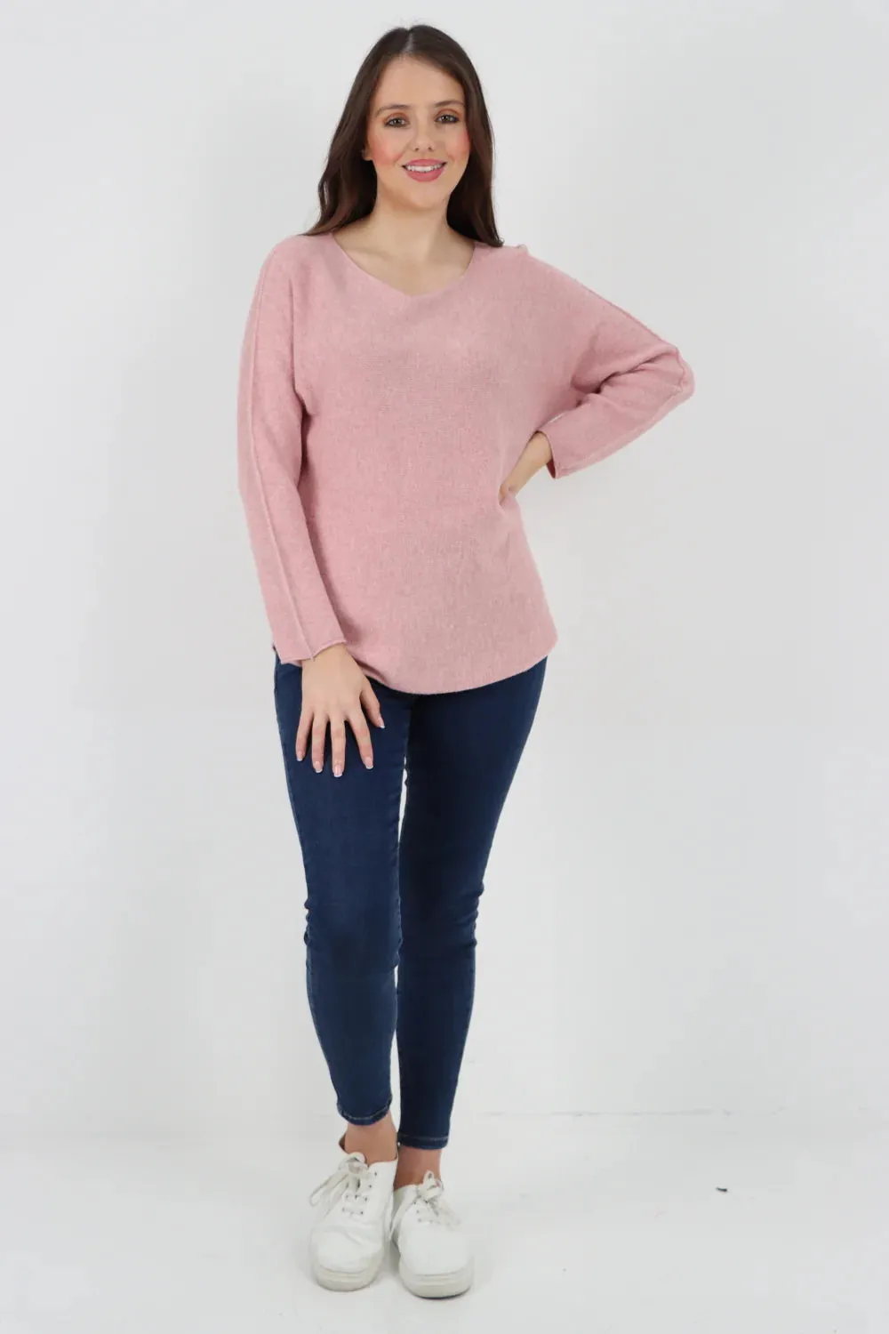 Knitted Jumper Round Neck Basic Sweater Top