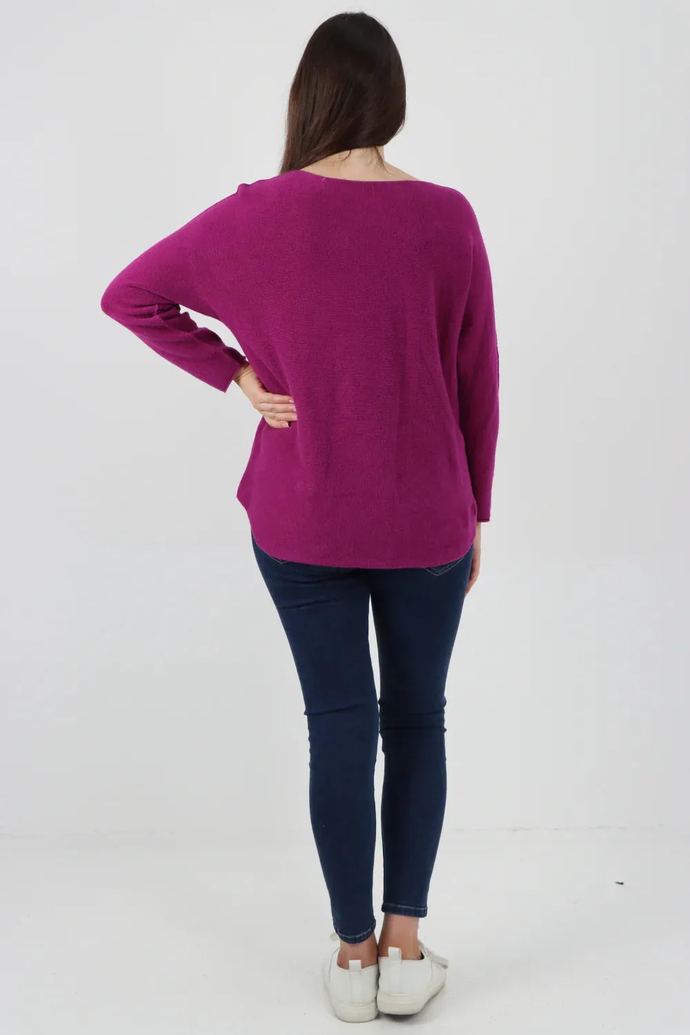 Knitted Jumper Round Neck Basic Sweater Top