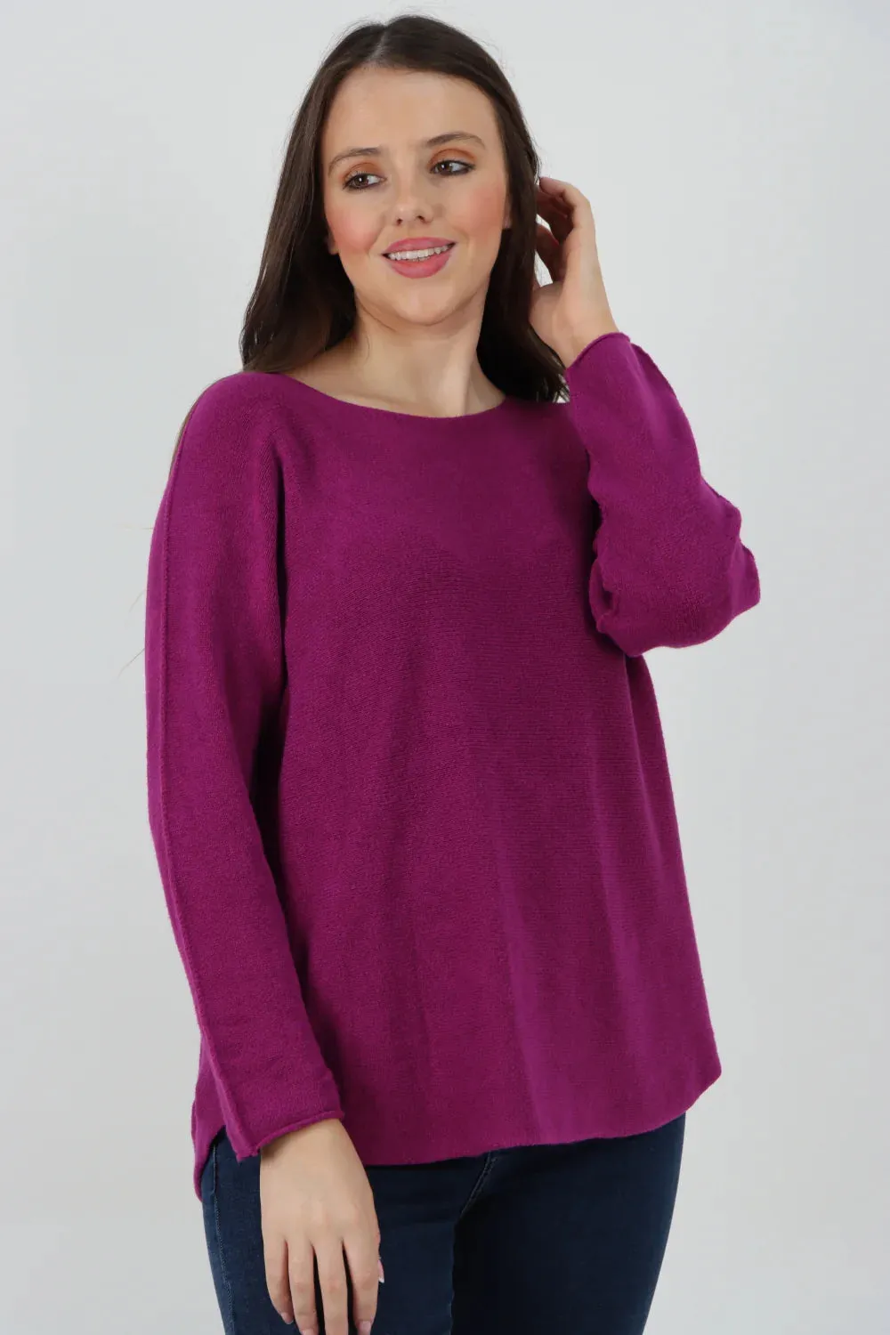 Knitted Jumper Round Neck Basic Sweater Top