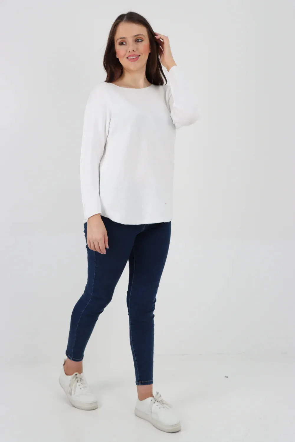 Knitted Jumper Round Neck Basic Sweater Top