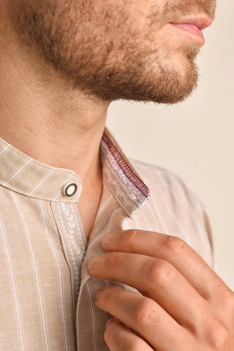 Krueger Traditional "Samir" (beige) Long Sleeve Shirt