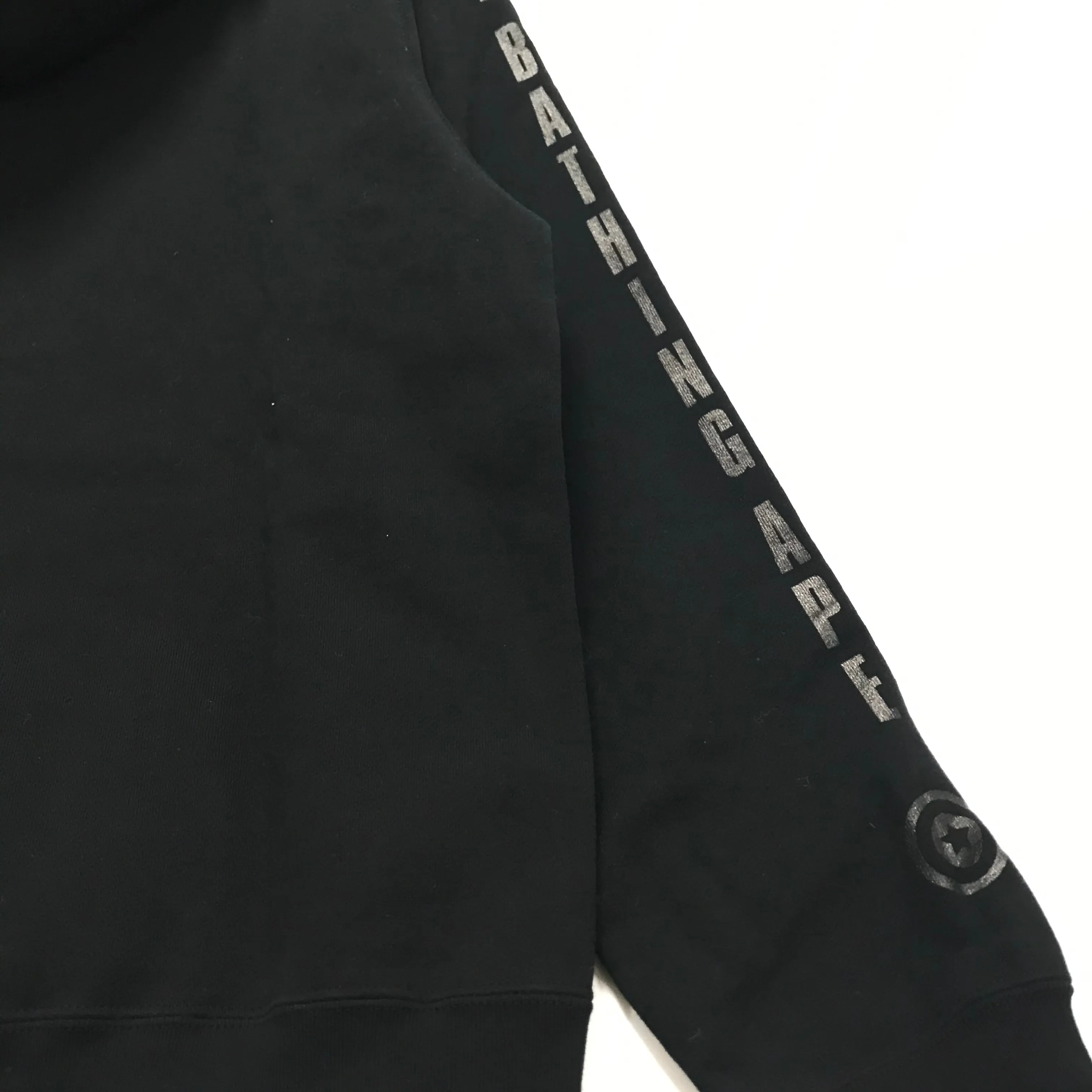 [L] DS! A Bathing Ape Bape Black Out WGM Full Zip Shark Hoodie