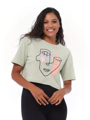 Ladies Beverly Hills Boxy Tee - Sage