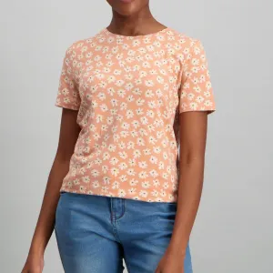Ladies Floral T-Shirt - Blush
