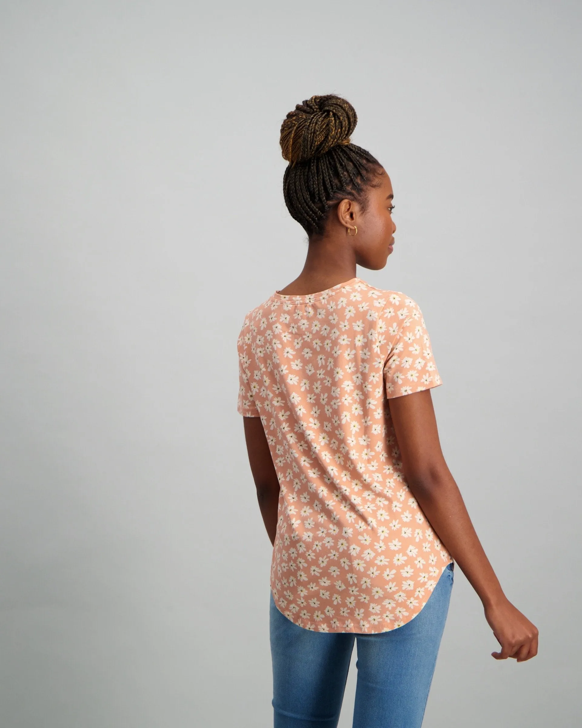 Ladies Floral T-Shirt - Blush