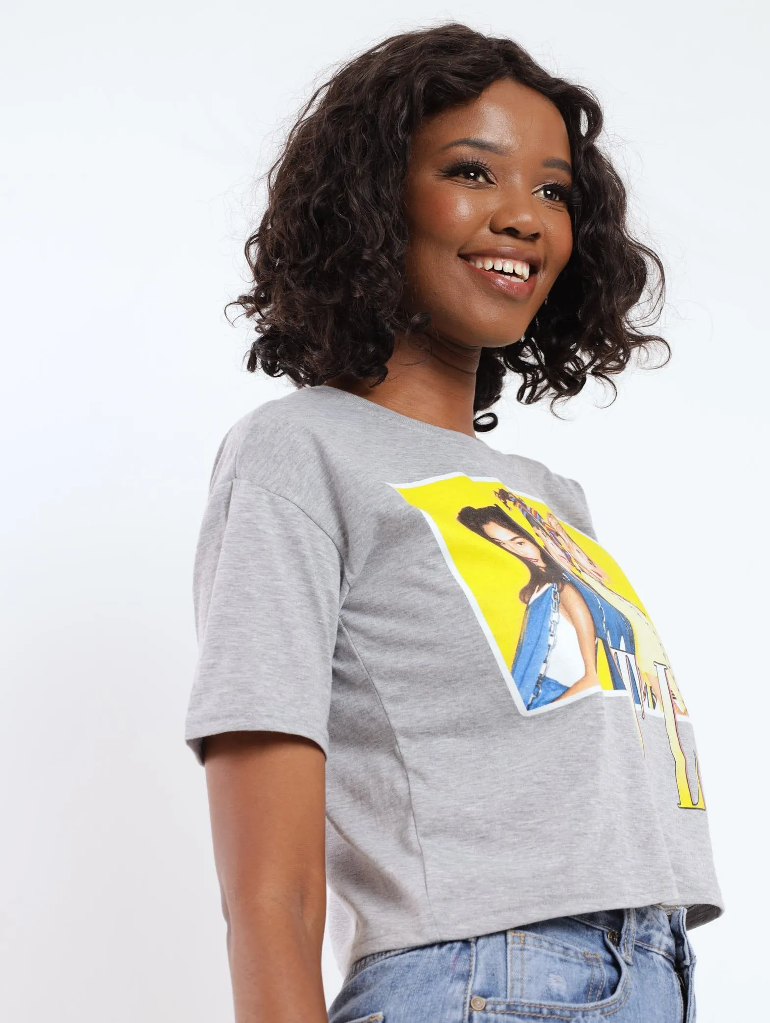 Ladies TLC Boxy Tee - Grey Melange