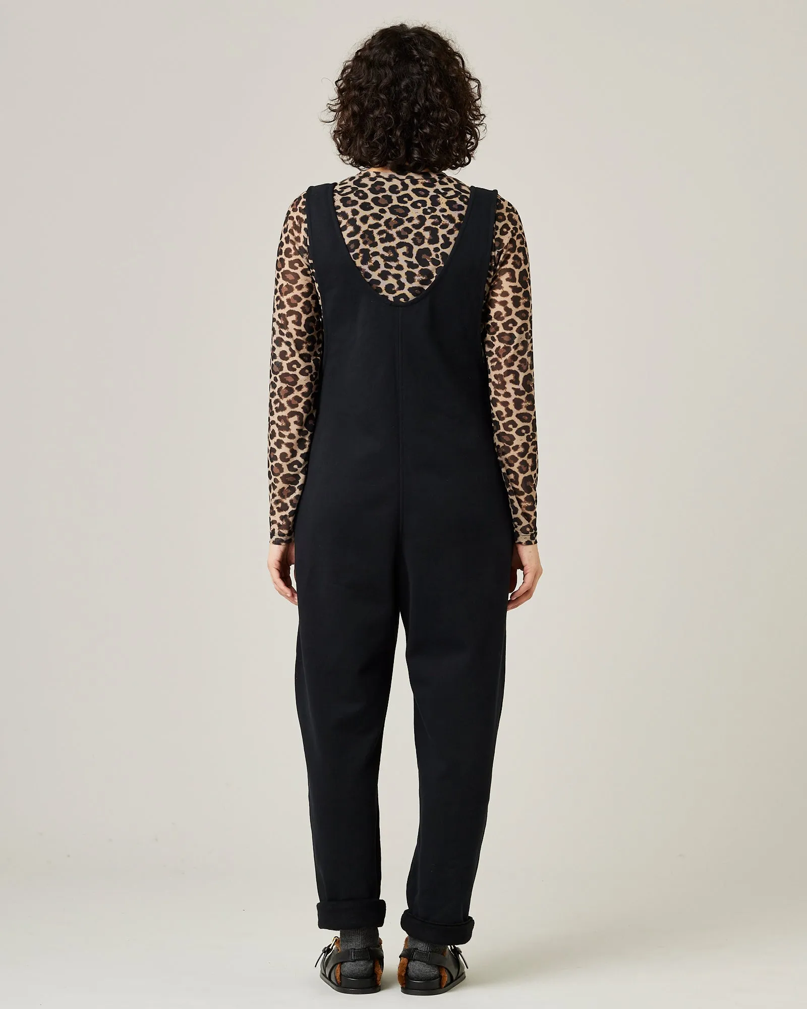 Laura Black Cotton Jersey Jumpsuit