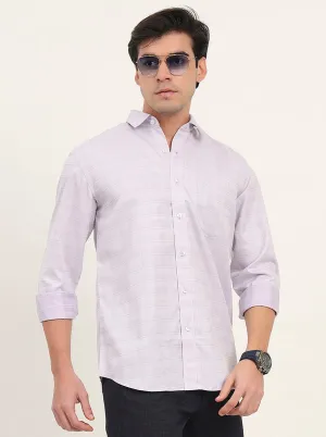 Lavender Checked Slim Fit Semi Casual Shirt | Greenfibre