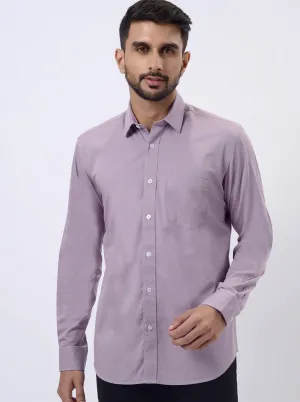 Lavender Solid Slim Fit Semi Casual Shirt | JadeBlue