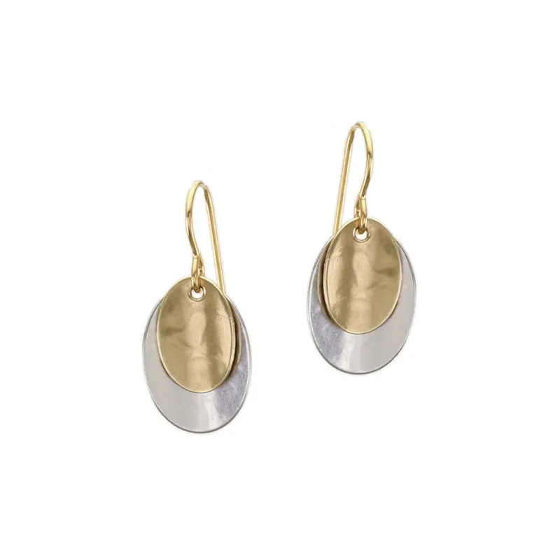 Layered Concave Ovals Wire Earring