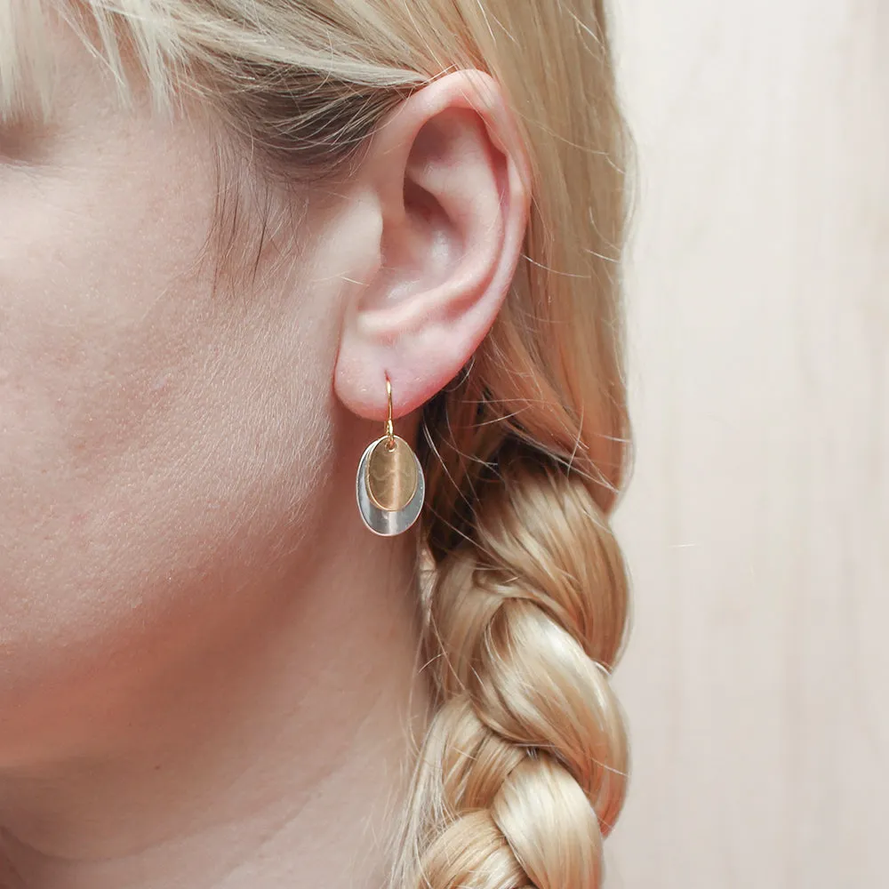 Layered Concave Ovals Wire Earring